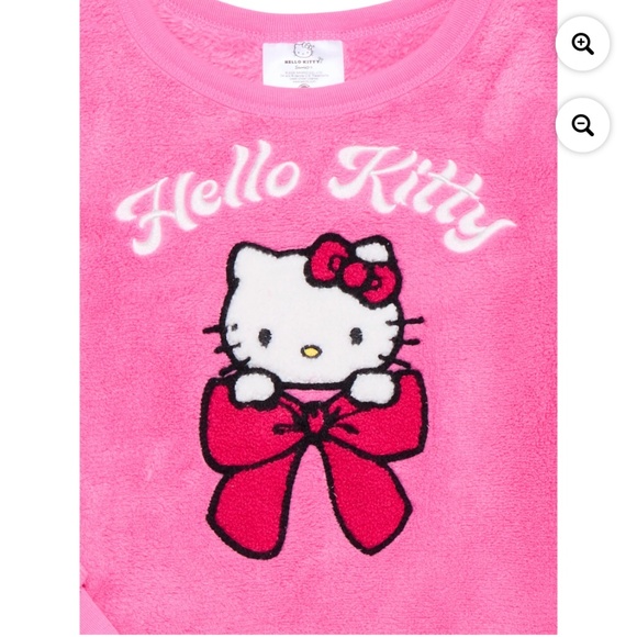 Hello Kitty Girls Pink Plush Graphic Sweatshirt Size XL (14-16) NWT - Picture 3 of 4